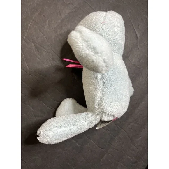 Sugar Loaf Light Blue Frog Plush With Pink Bow Stuffed Animal Lovey Toy - Picture 5 of 10